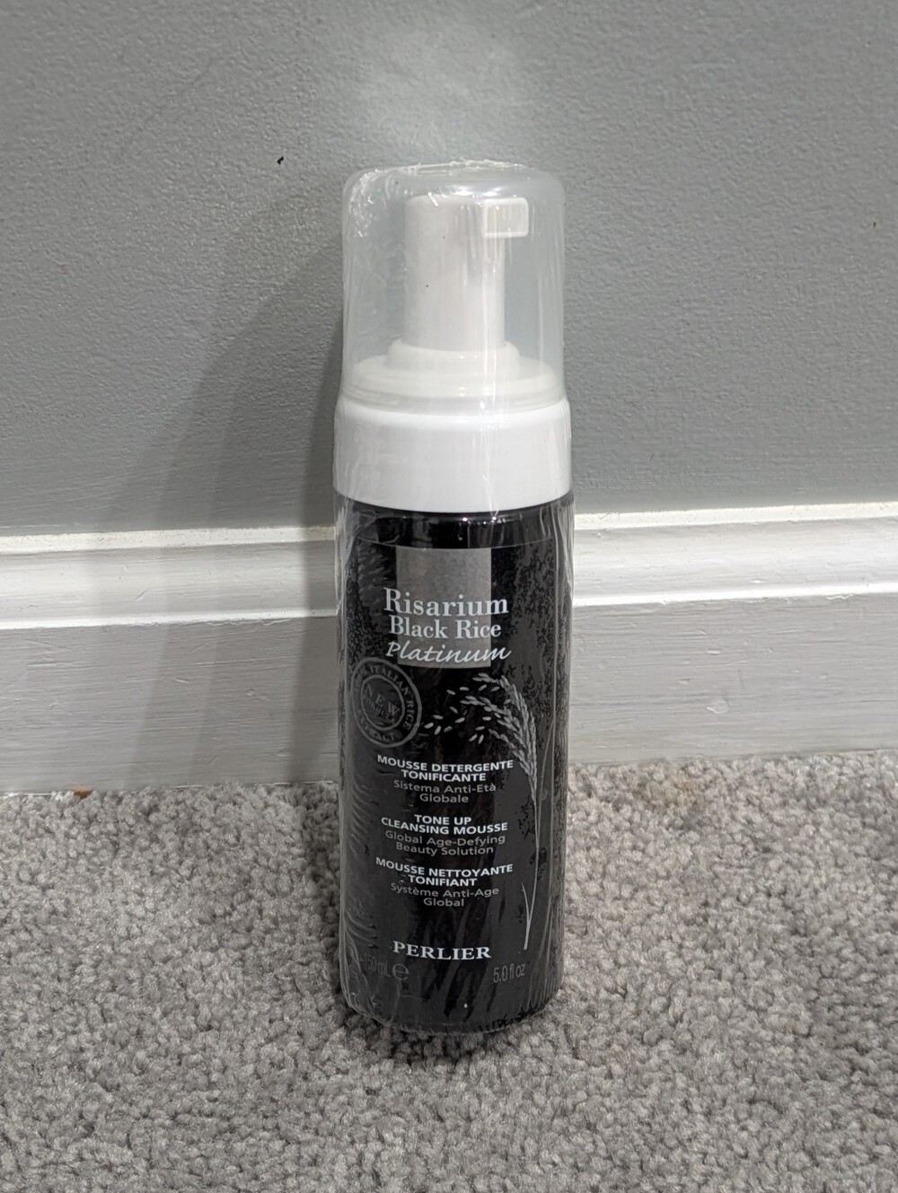 Perlier Risarium Black Rice Platinum Tone Up Cleansing Mousse 5.0 Oz Discontinue